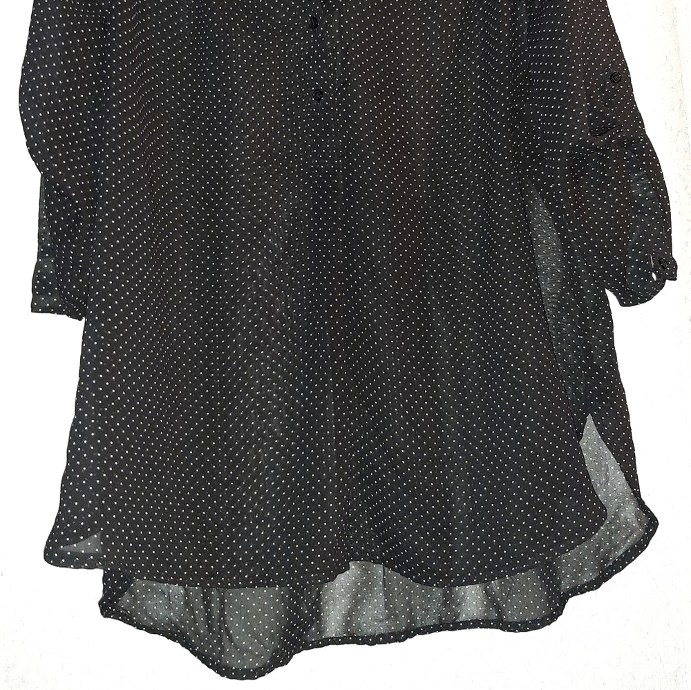Oversized, Sheer polka dot blouse